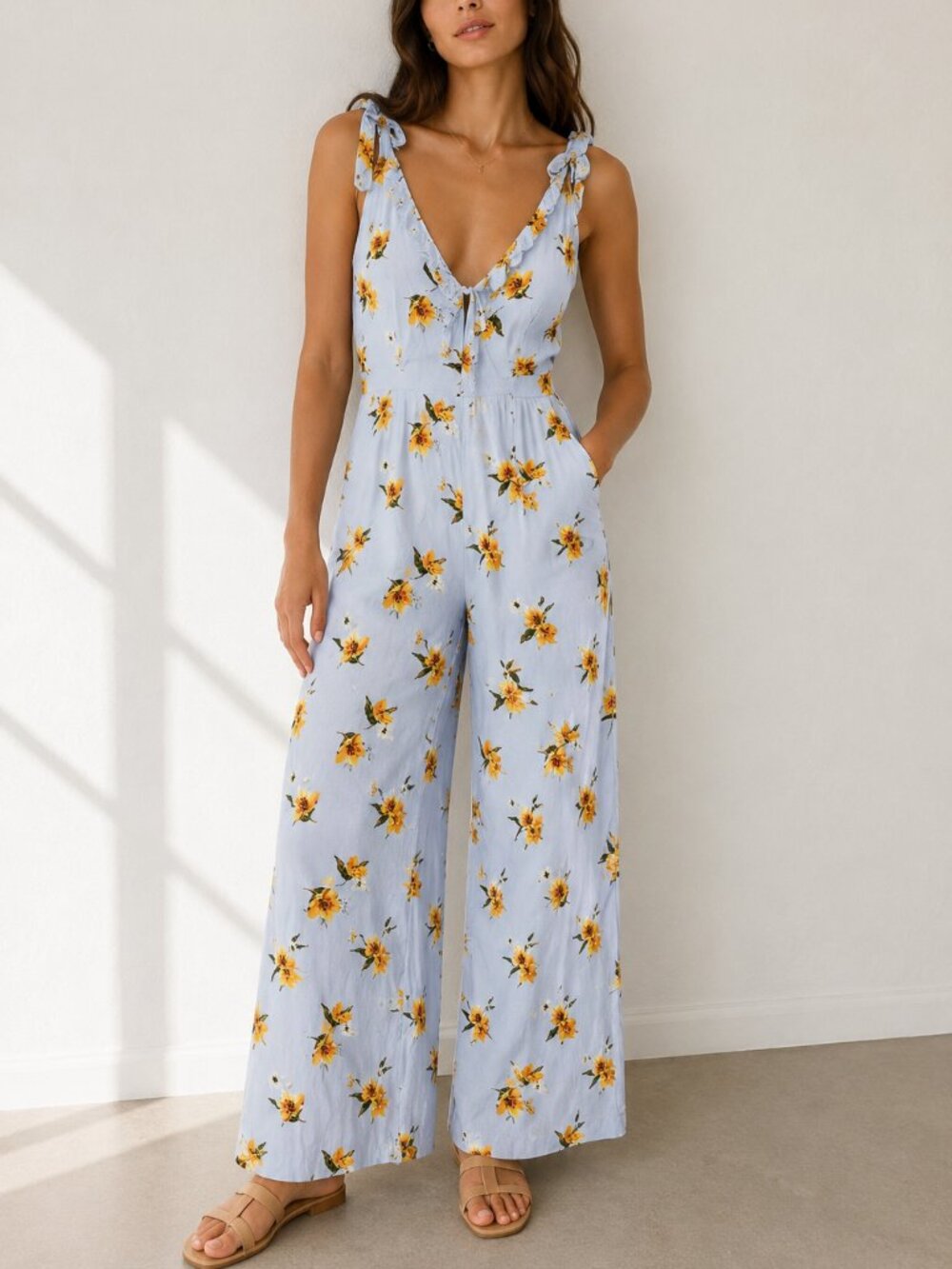 Topshop Jumpsuit with sunflowers